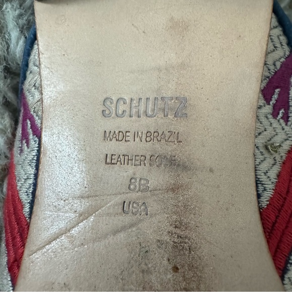Schutz Grace Anne embroidered tribal pattern slides size 8 - Picture 7 of 12